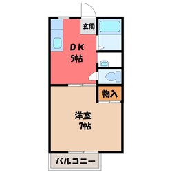 宝積寺ハイツ Jの物件間取画像